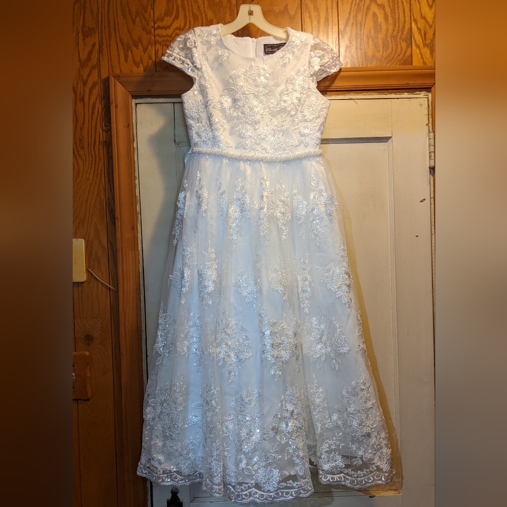 Stunning Chantilly Place Sparkling Wedding Dress Size 16 NWOT fits smaller